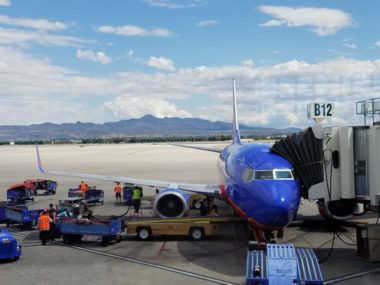 southwest plane docked