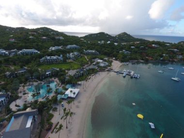 aerial beach ocean shot