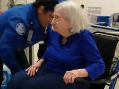 96 year old woman in wheelchair